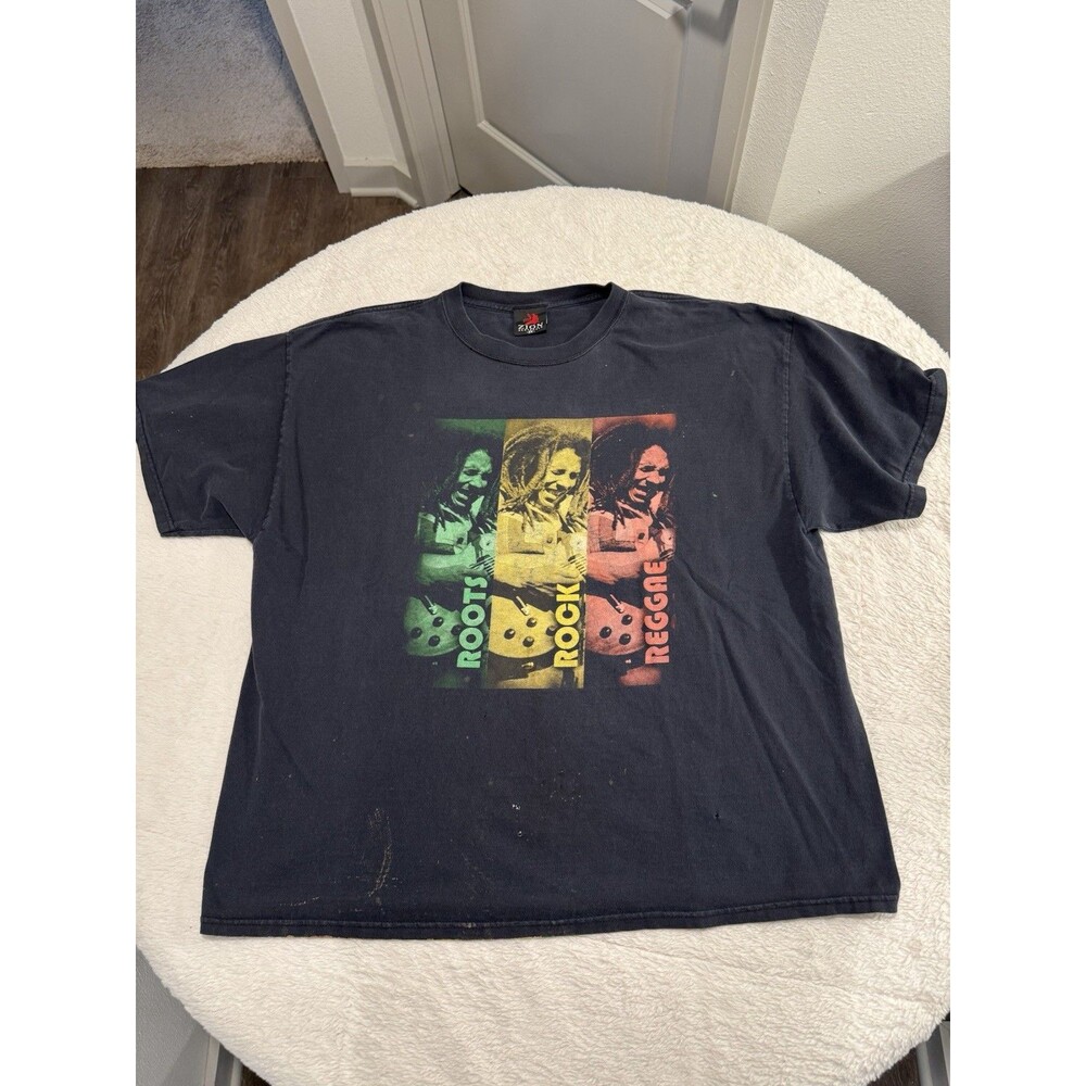 Rare Y2k Vintage Bob Marley Shirt Mens 2XL T-Shirt Zion Rootswear
